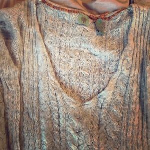 Grey wool v-neck sweater